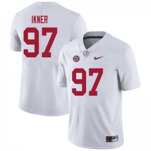 NCAA Men's Alabama Crimson Tide #97 LT Ikner Stitched College 2020 Nike Authentic White Football Jersey ZG17N02IG